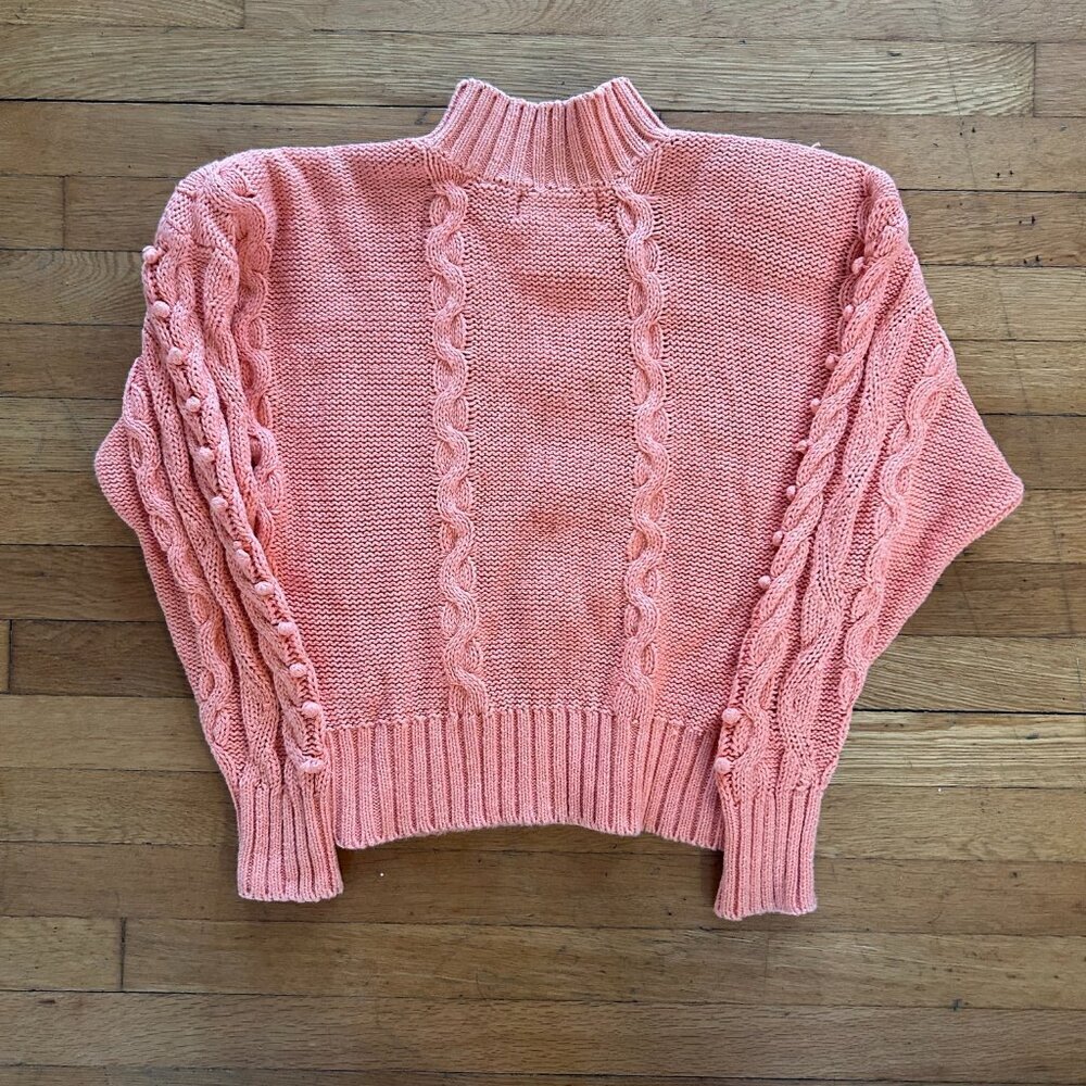 Marnie West Pullover Sweater Womens Size Large Vintage Cable Knit Orange - Picture 6 of 6